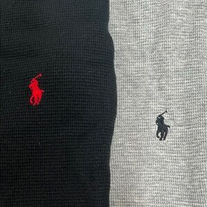 Polo by Ralph Lauren Black and Gray Thermal Men's Shirts
